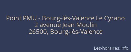 Point PMU - Bourg-lès-Valence Le Cyrano