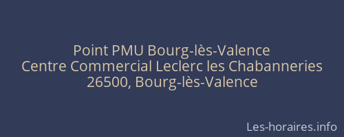 Point PMU Bourg-lès-Valence