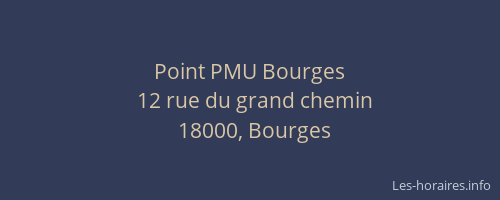 Point PMU Bourges