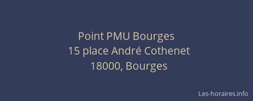 Point PMU Bourges