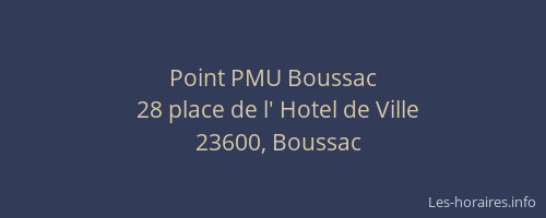 Point PMU Boussac