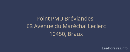 Point PMU Bréviandes