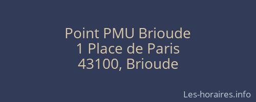 Point PMU Brioude