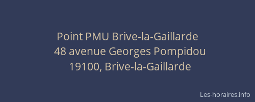 Point PMU Brive-la-Gaillarde