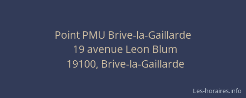 Point PMU Brive-la-Gaillarde