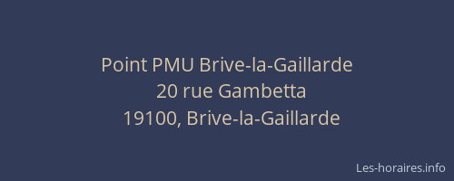 Point PMU Brive-la-Gaillarde