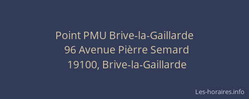 Point PMU Brive-la-Gaillarde