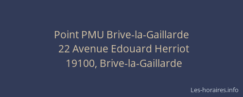 Point PMU Brive-la-Gaillarde
