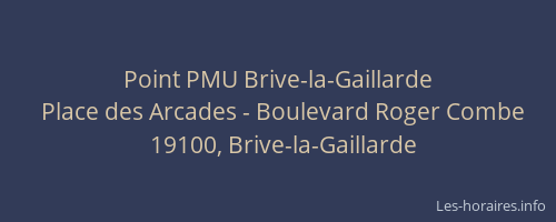 Point PMU Brive-la-Gaillarde