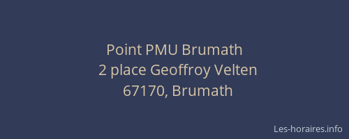 Point PMU Brumath