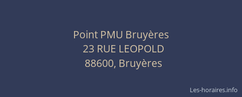 Point PMU Bruyères