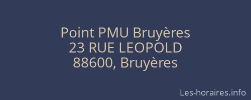 Point PMU Bruyères