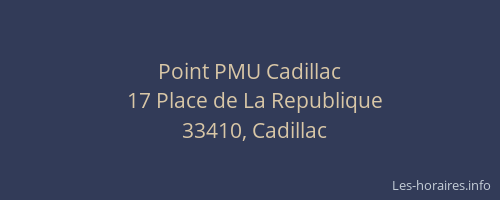 Point PMU Cadillac