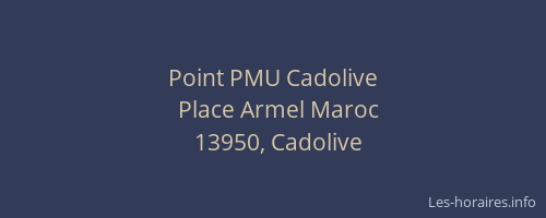 Point PMU Cadolive