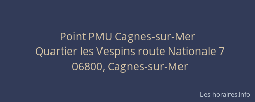 Point PMU Cagnes-sur-Mer