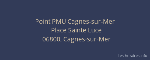 Point PMU Cagnes-sur-Mer