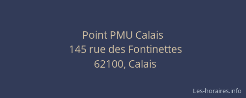 Point PMU Calais