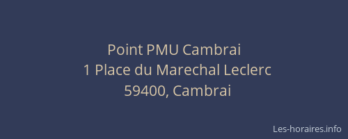 Point PMU Cambrai
