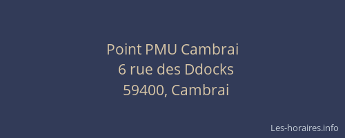 Point PMU Cambrai
