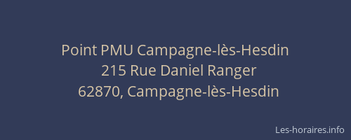 Point PMU Campagne-l&egrave;s-Hesdin