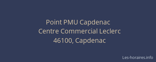 Point PMU Capdenac