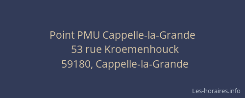 Point PMU Cappelle-la-Grande