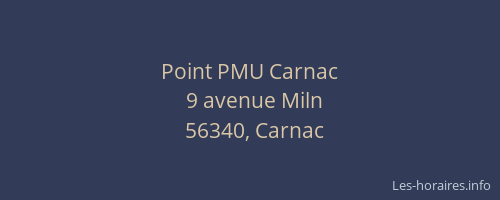 Point PMU Carnac