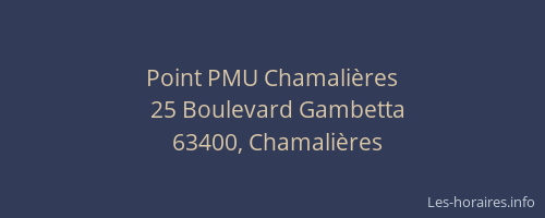 Point PMU Chamali&egrave;res