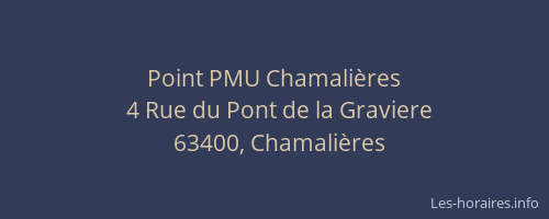 Point PMU Chamali&egrave;res