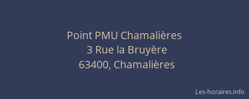 Point PMU Chamali&egrave;res