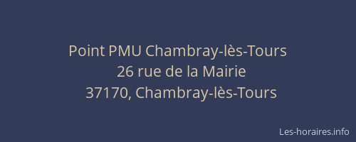 Point PMU Chambray-lès-Tours