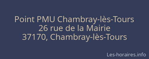 Point PMU Chambray-lès-Tours