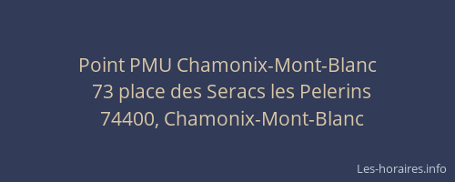 Point PMU Chamonix-Mont-Blanc
