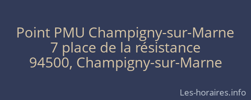 Point PMU Champigny-sur-Marne