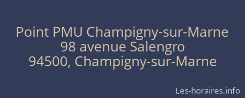Point PMU Champigny-sur-Marne