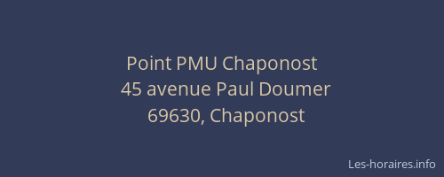 Point PMU Chaponost