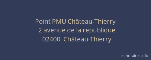 Point PMU Château-Thierry