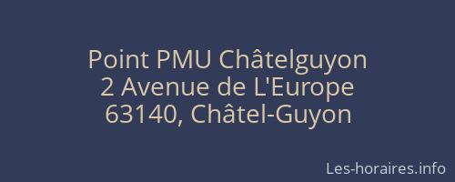 Point PMU Châtelguyon