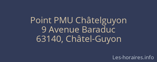 Point PMU Châtelguyon