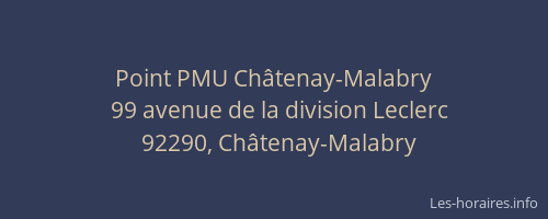 Point PMU Châtenay-Malabry