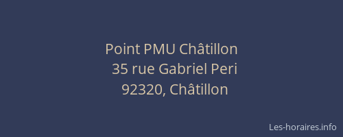 Point PMU Châtillon