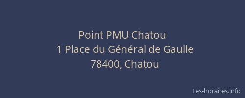 Point PMU Chatou