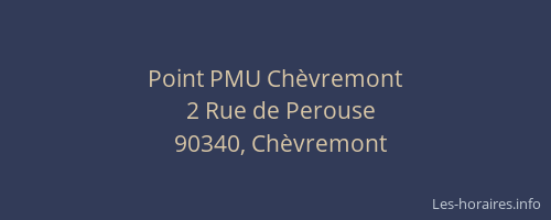Point PMU Ch&egrave;vremont