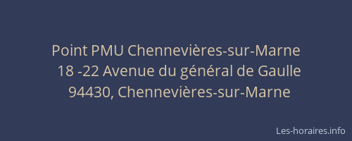 Point PMU Chennevi&egrave;res-sur-Marne