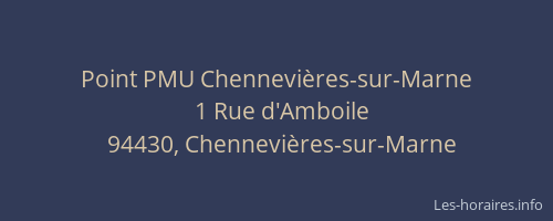 Point PMU Chennevi&egrave;res-sur-Marne