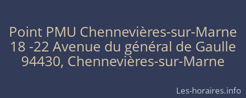 Point PMU Chennevières-sur-Marne