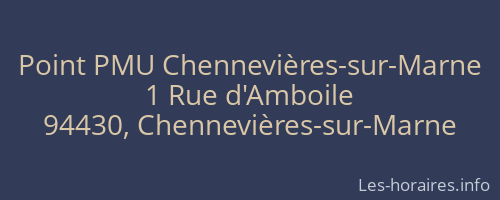 Point PMU Chennevières-sur-Marne