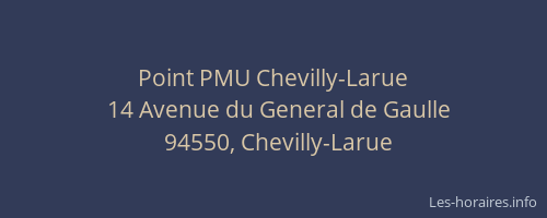 Point PMU Chevilly-Larue