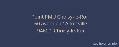 Point PMU Choisy-le-Roi