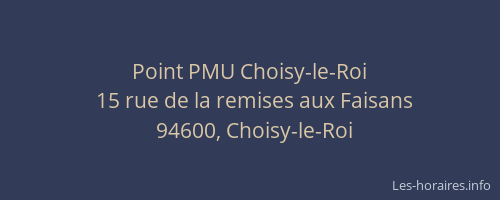 Point PMU Choisy-le-Roi